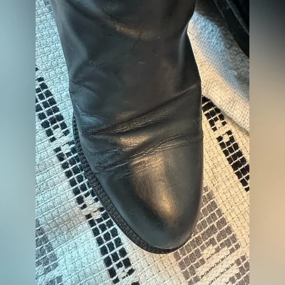 Classic Vintage CHANEL Tall Black and Brown Leather Riding Boots. Size 36.5 - Picture 7 of 15